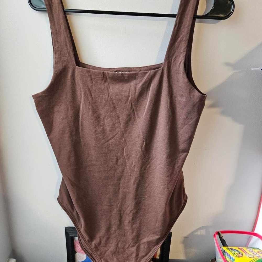Old Navy square‎ neck brown bodysuit sz Large
